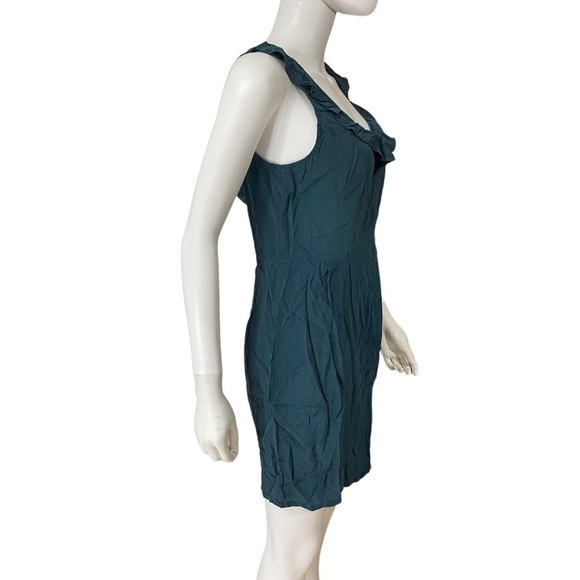 Kimchi Blue Teal Ruffle Silk Cutout Dress - Picture 6 of 10